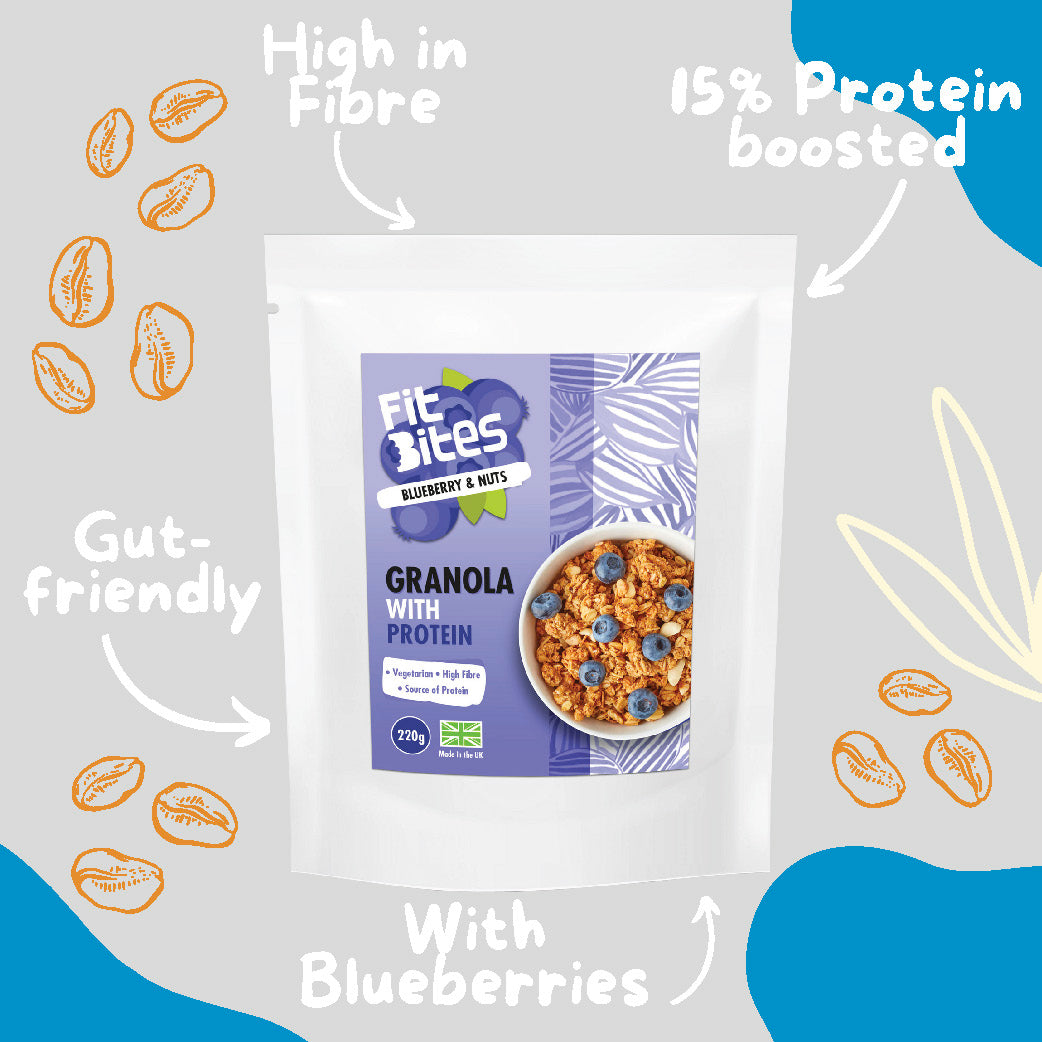 8. Blueberries + Nuts Granola Protein, 220g bag (Case of 3)